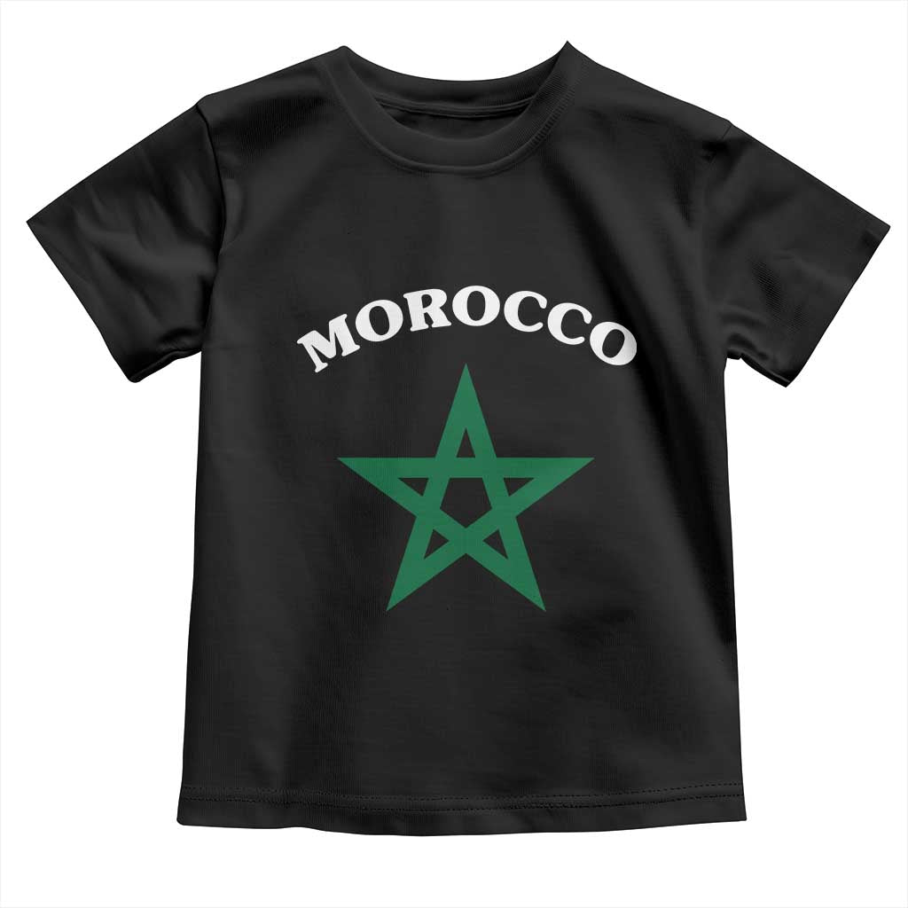 Morocco Pride Flag Star Toddler T Shirt Patriotic Moroccan Heritage Souvenir TS02 Black Print Your Wear
