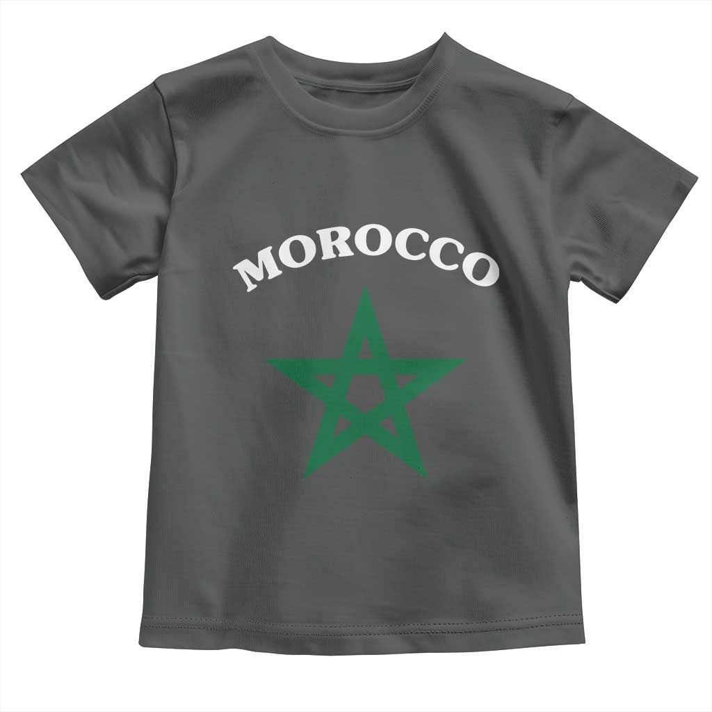 Morocco Pride Flag Star Toddler T Shirt Patriotic Moroccan Heritage Souvenir TS02 Dark Heather Print Your Wear