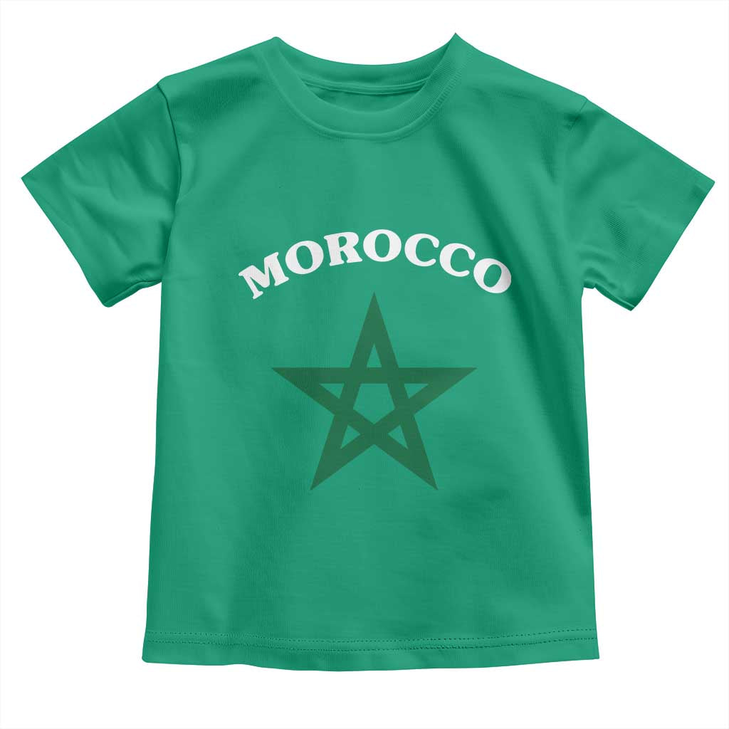 Morocco Pride Flag Star Toddler T Shirt Patriotic Moroccan Heritage Souvenir TS02 Irish Green Print Your Wear