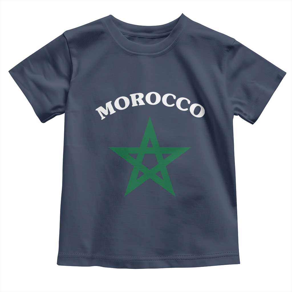 Morocco Pride Flag Star Toddler T Shirt Patriotic Moroccan Heritage Souvenir TS02 Navy Print Your Wear