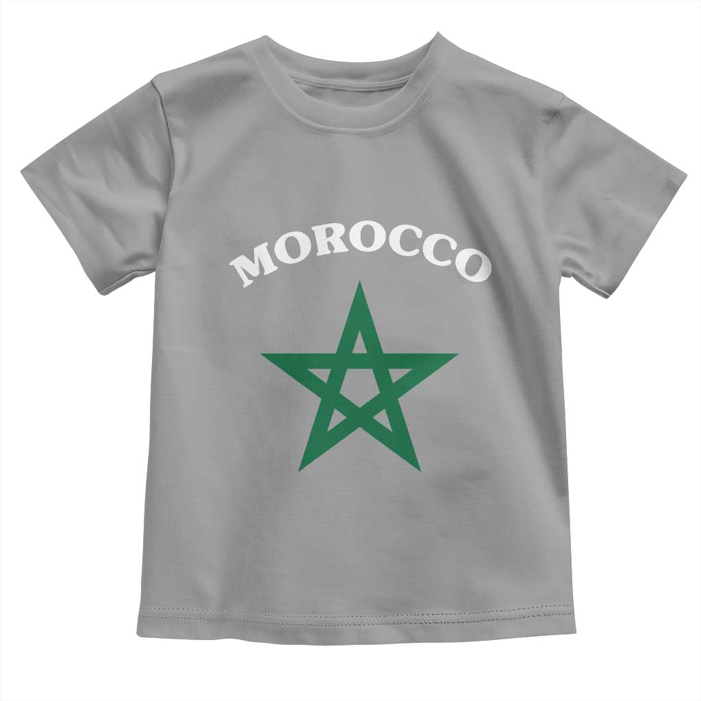 Morocco Pride Flag Star Toddler T Shirt Patriotic Moroccan Heritage Souvenir TS02 Sport Gray Print Your Wear
