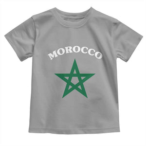 Morocco Pride Flag Star Toddler T Shirt Patriotic Moroccan Heritage Souvenir TS02 Sport Gray Print Your Wear