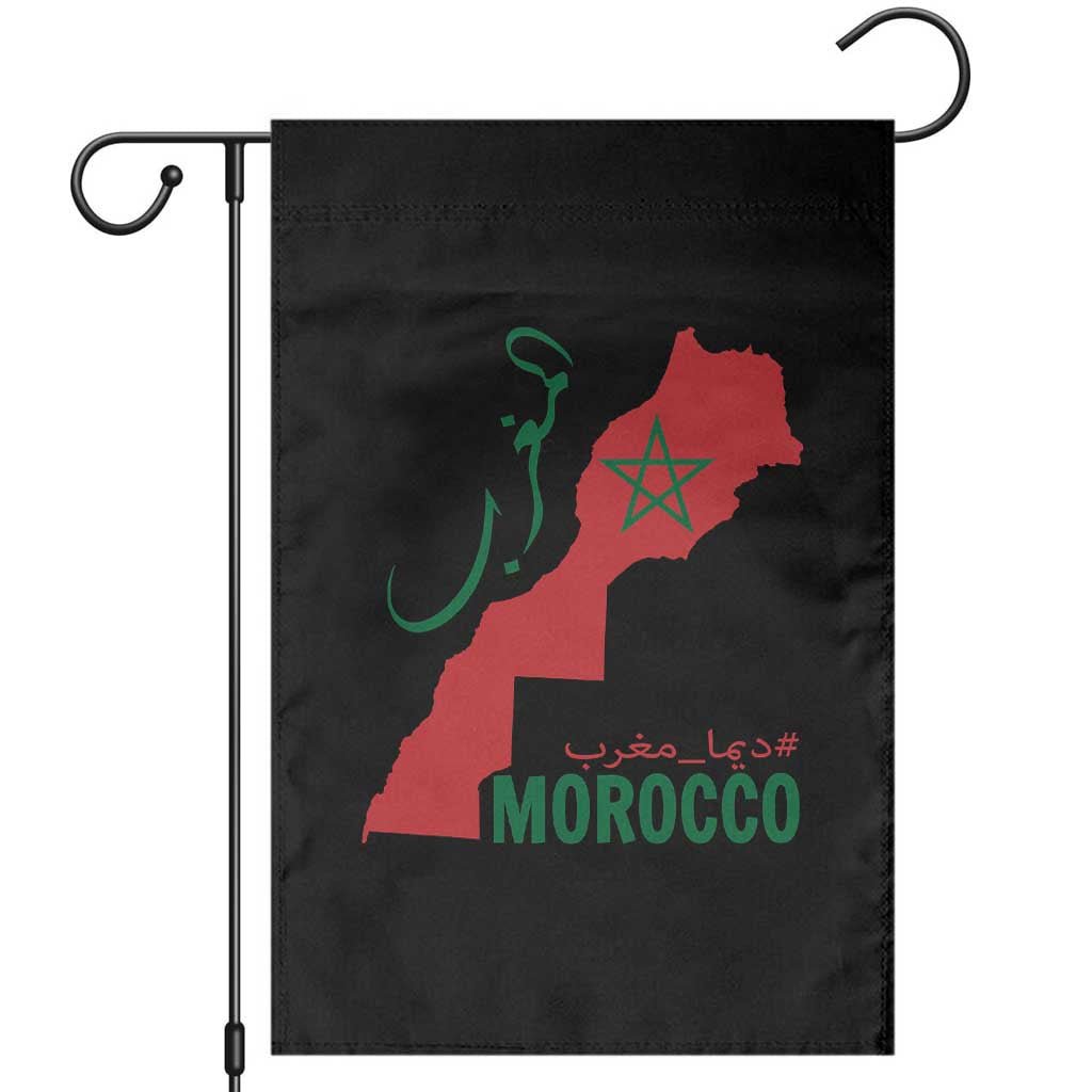 Morocco Map Dima Maghrib with Arabic Calligraphy Garden Flag Maghreb Traditional Moroccan Roots Graphic TS02 Black Print Your Wear