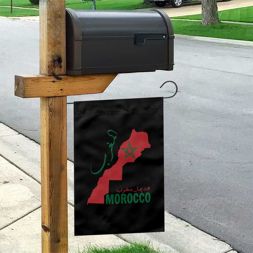 Morocco Map Dima Maghrib with Arabic Calligraphy Garden Flag Maghreb Traditional Moroccan Roots Graphic TS02 Print Your Wear