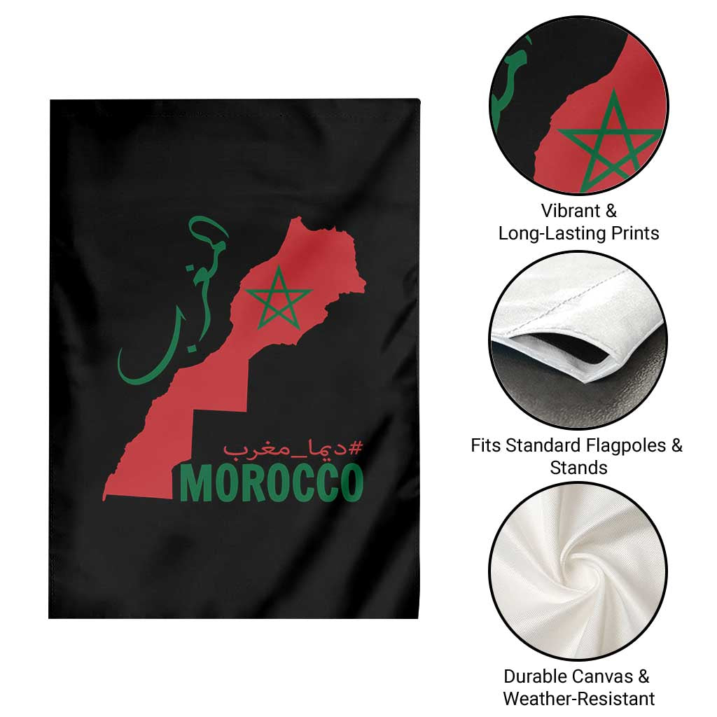 Morocco Map Dima Maghrib with Arabic Calligraphy Garden Flag Maghreb Traditional Moroccan Roots Graphic TS02 Print Your Wear