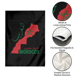 Morocco Map Dima Maghrib with Arabic Calligraphy Garden Flag Maghreb Traditional Moroccan Roots Graphic TS02 Print Your Wear