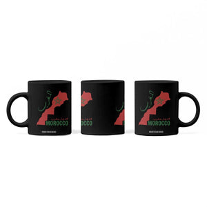 Morocco Map Dima Maghrib with Arabic Calligraphy Coffee Mug Maghreb Traditional Moroccan Roots Graphic TS02 Print Your Wear