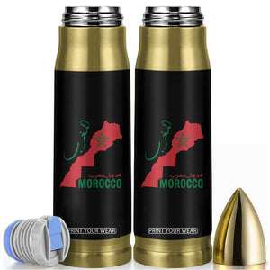 Morocco Map Dima Maghrib with Arabic Calligraphy Bullet Tumbler Maghreb Traditional Moroccan Roots Graphic TS02 Black Print Your Wear