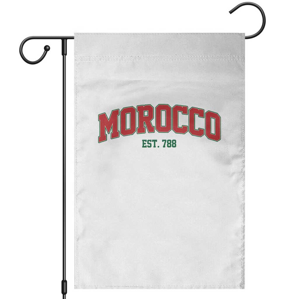 Vintage Morocco Varsity Collegiate Style Garden Flag Established 788 Moroccan History TS02 White Print Your Wear