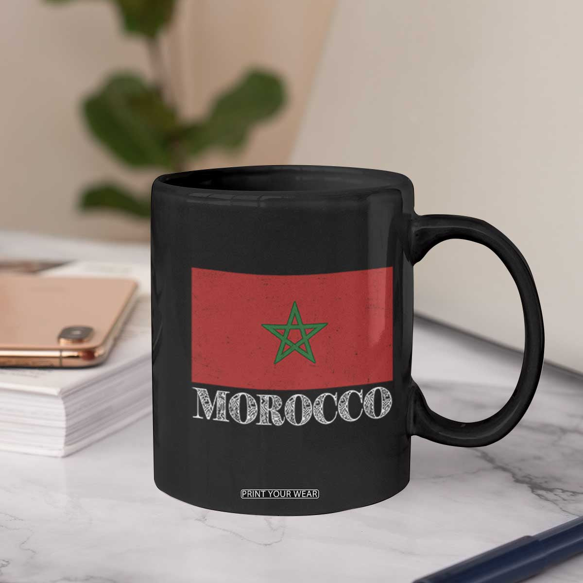 Vintage Morocco Flag Coffee Mug Patriotic Moroccan Pride TS02 Print Your Wear