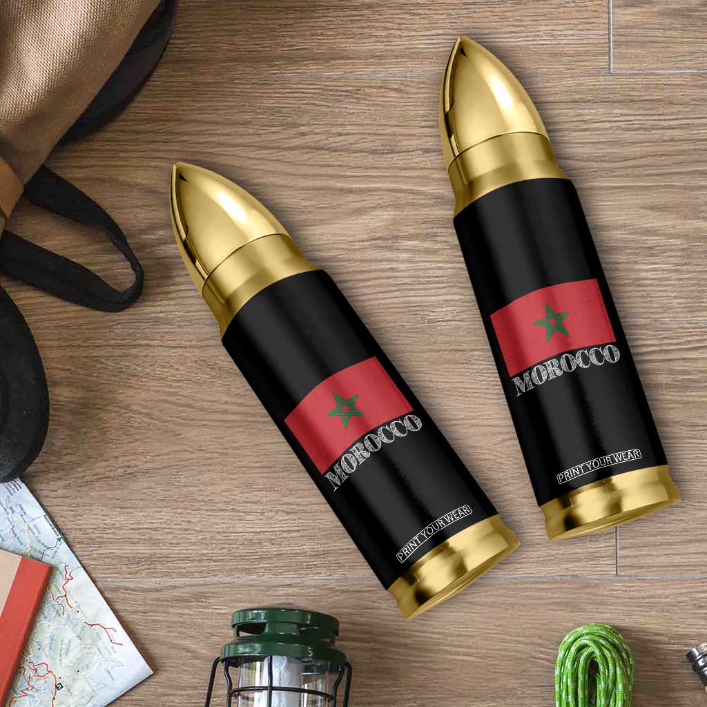 Vintage Morocco Flag Bullet Tumbler Patriotic Moroccan Pride TS02 Print Your Wear