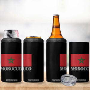 Vintage Morocco Flag 4 in 1 Can Cooler Tumbler Patriotic Moroccan Pride TS02 Print Your Wear