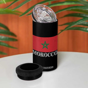 Vintage Morocco Flag 4 in 1 Can Cooler Tumbler Patriotic Moroccan Pride TS02 Print Your Wear