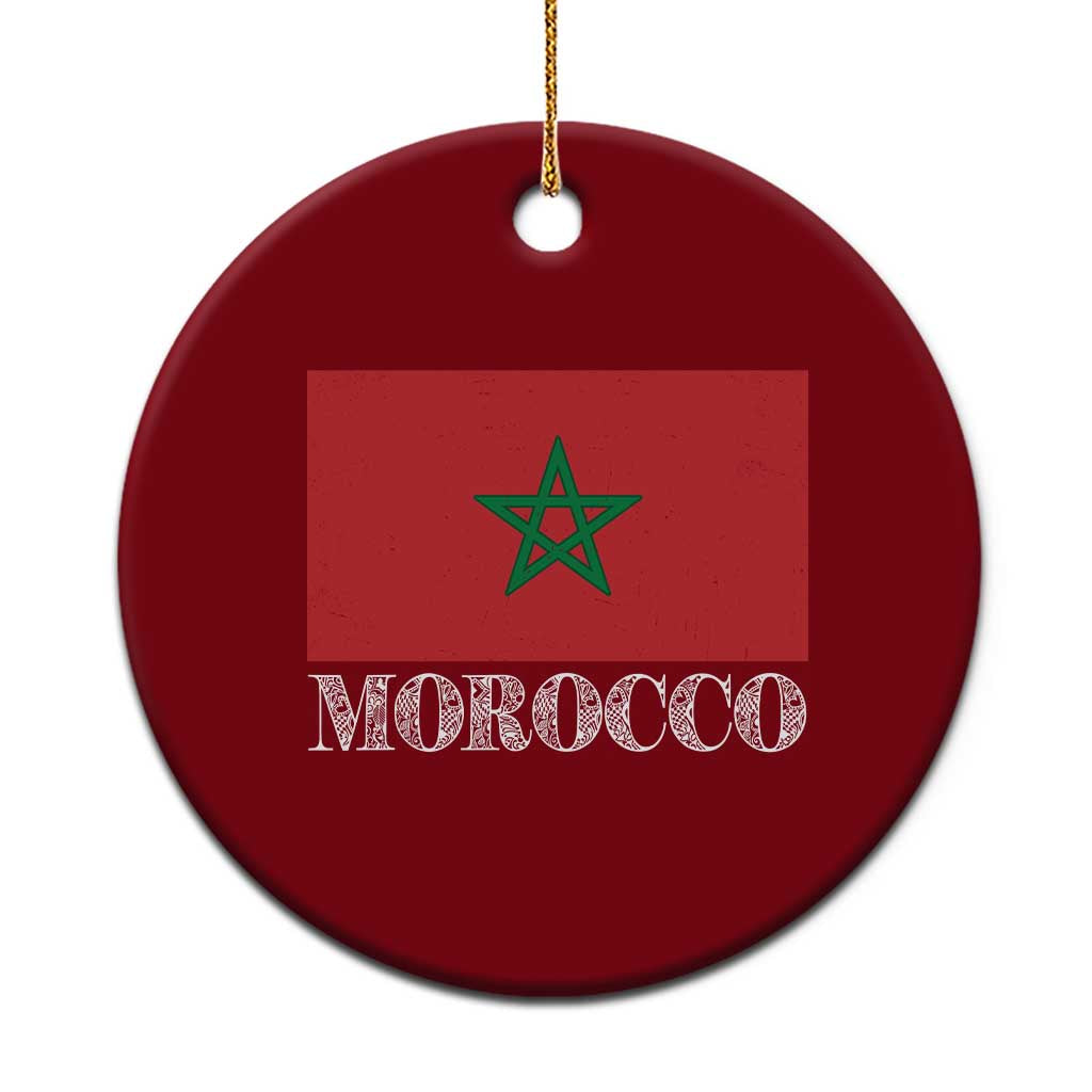 Vintage Morocco Flag Ceramic Ornament Patriotic Moroccan Pride TS02 1pc Red Print Your Wear