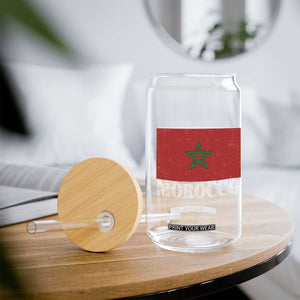 Vintage Morocco Flag Glass Can Patriotic Moroccan Pride TS02 Print Your Wear