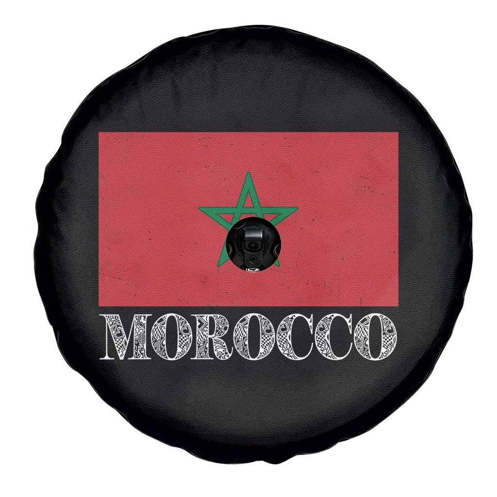Vintage Morocco Flag Spare Tire Cover Patriotic Moroccan Pride TS02 Print Your Wear