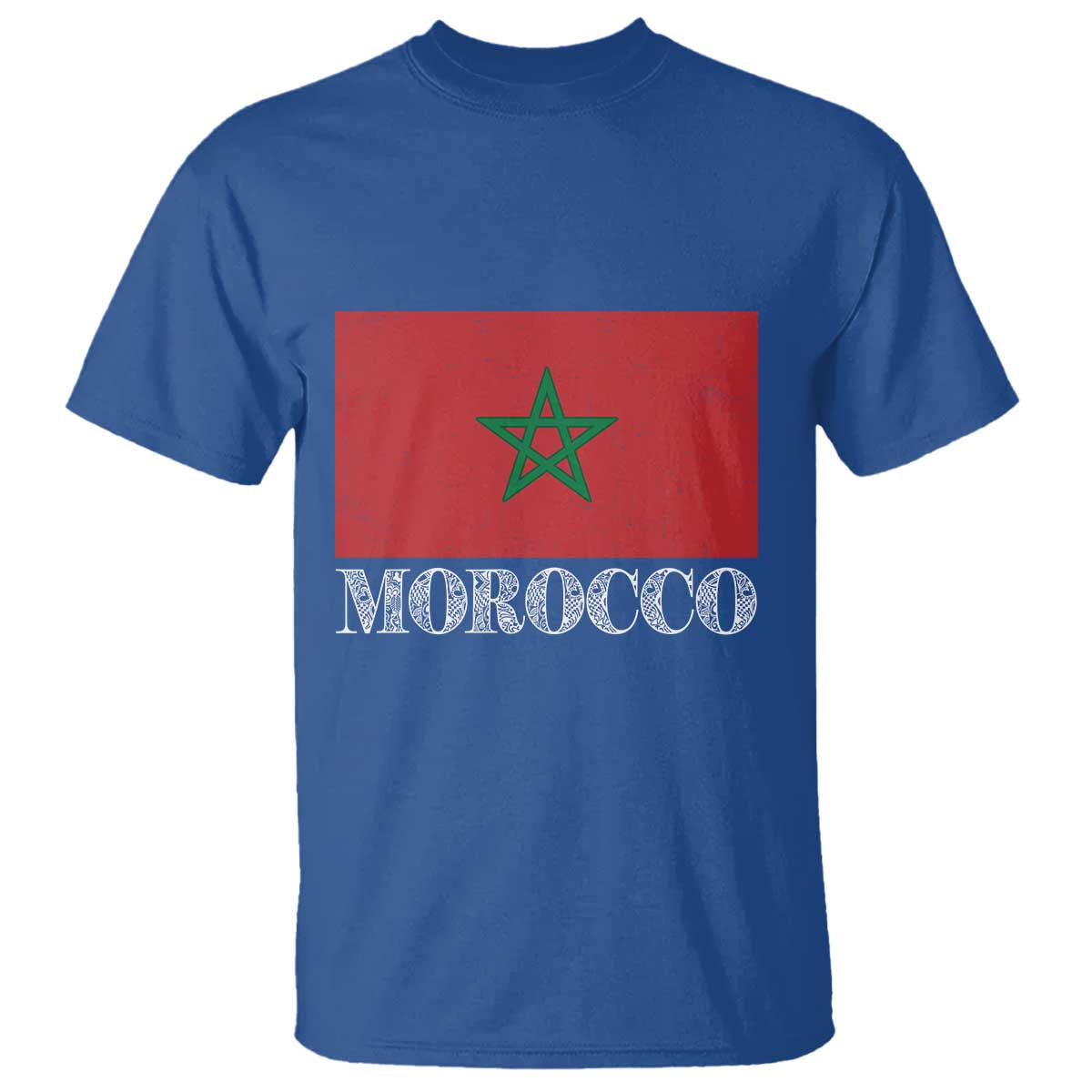 Vintage Morocco Flag T Shirt Patriotic Moroccan Pride TS02 Royal Blue Print Your Wear
