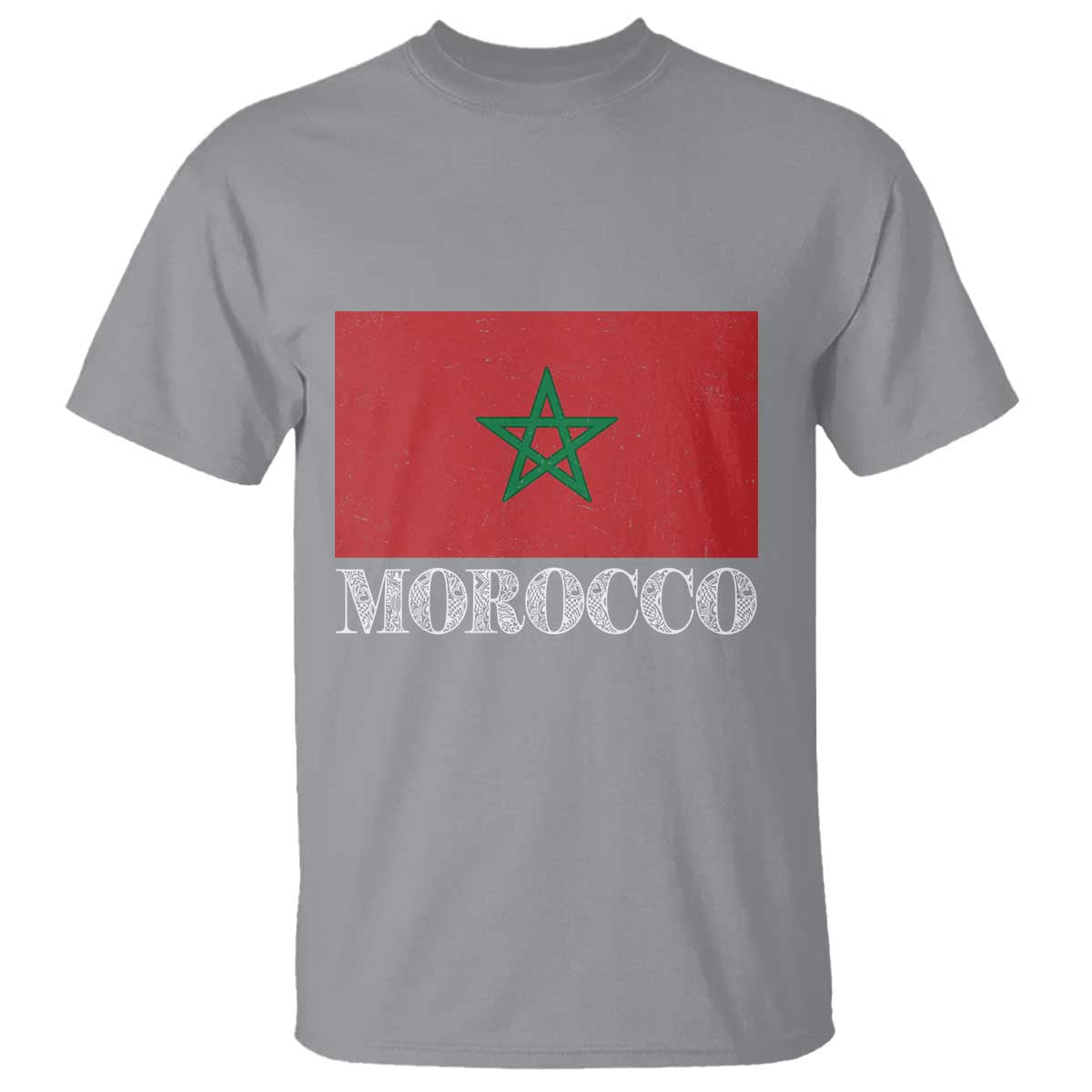 Vintage Morocco Flag T Shirt Patriotic Moroccan Pride TS02 Sport Gray Print Your Wear