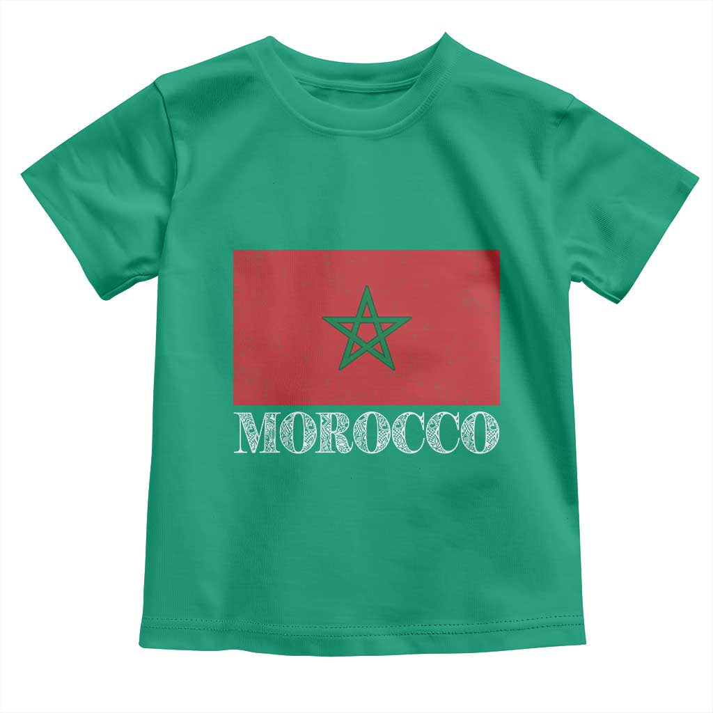 Vintage Morocco Flag Toddler T Shirt Patriotic Moroccan Pride TS02 Irish Green Print Your Wear