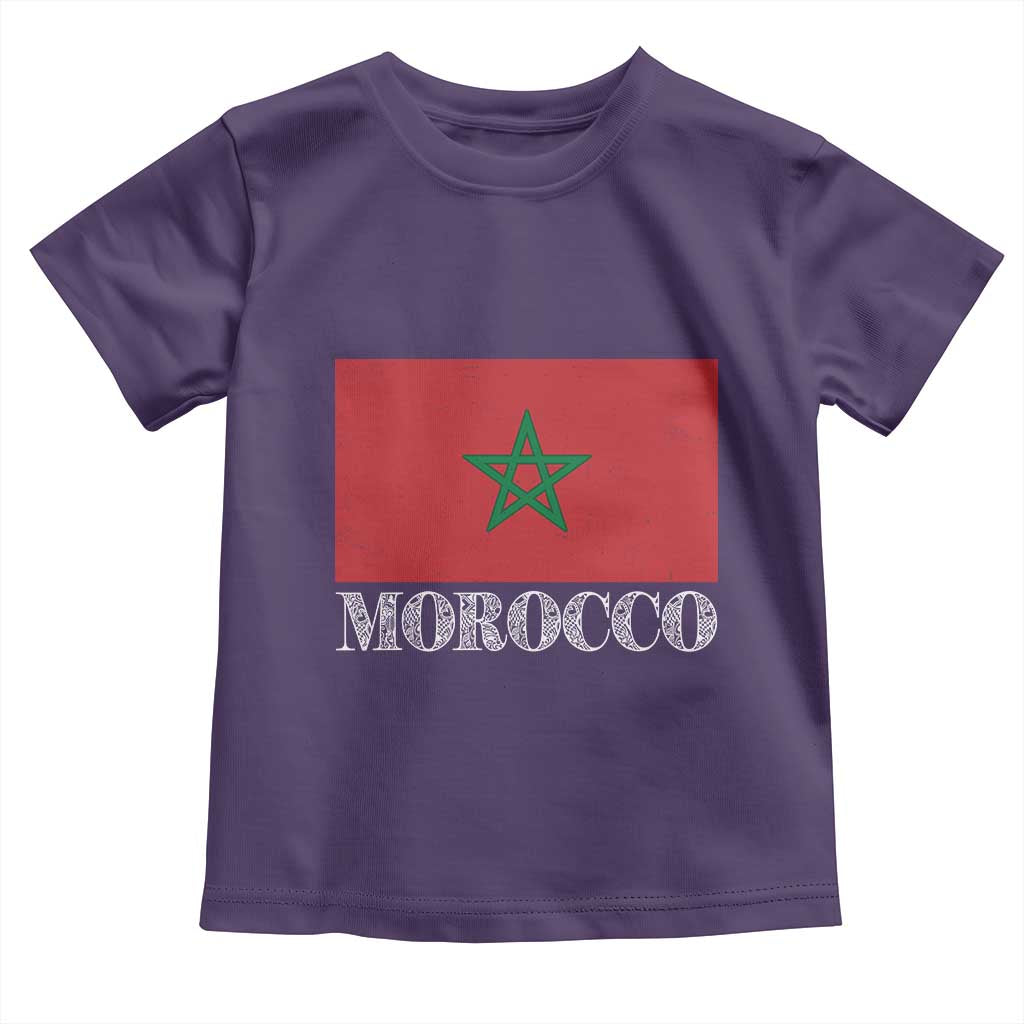 Vintage Morocco Flag Toddler T Shirt Patriotic Moroccan Pride TS02 Purple Print Your Wear