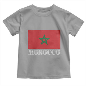 Vintage Morocco Flag Toddler T Shirt Patriotic Moroccan Pride TS02 Sport Gray Print Your Wear