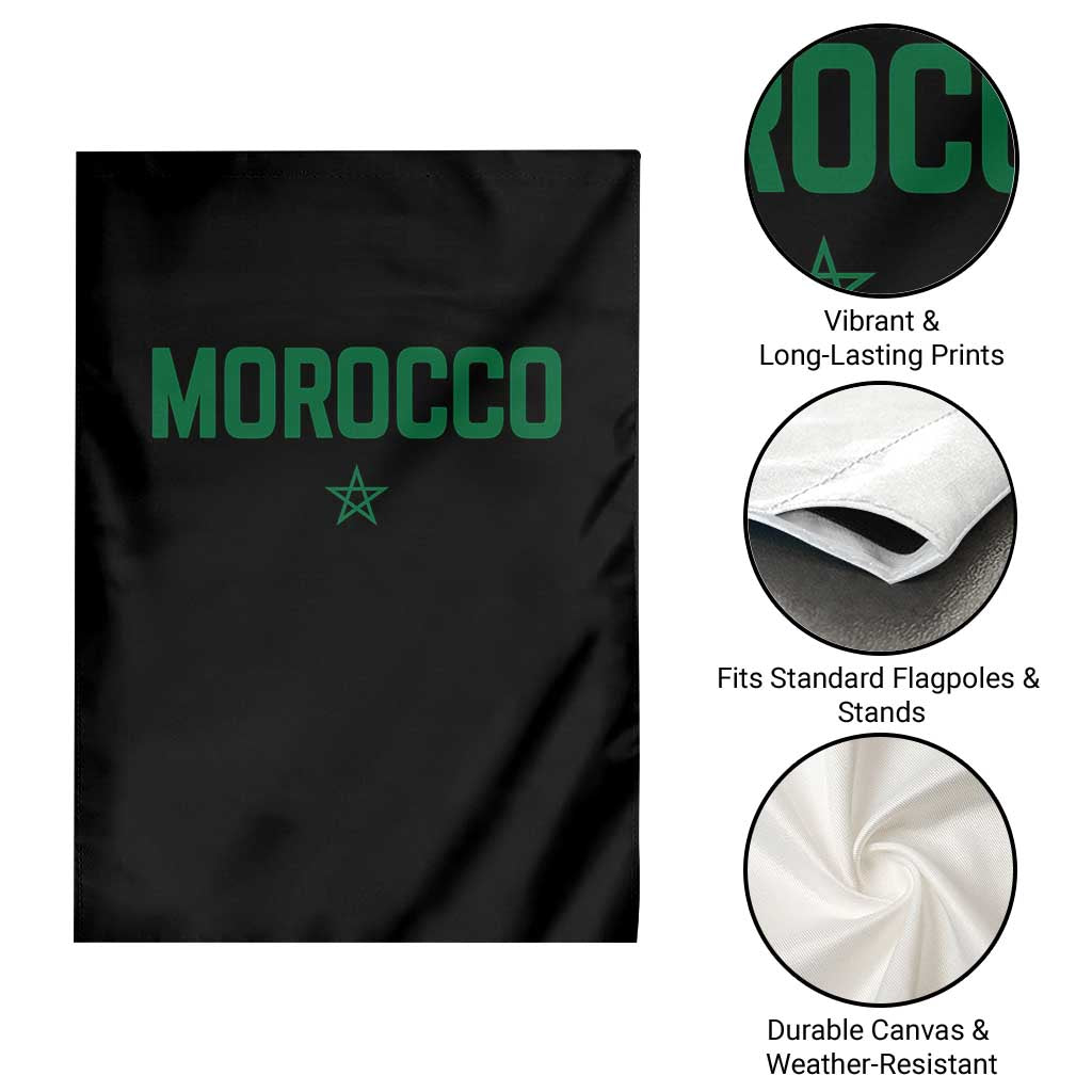 Morocco Star Flag Minimalist Moroccan Pride Garden Flag TS02 Print Your Wear