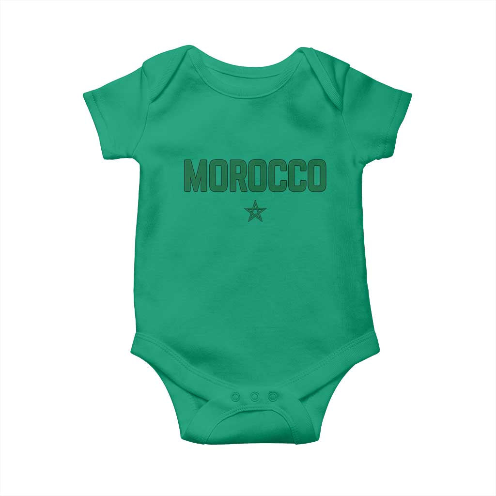 Morocco Star Flag Minimalist Moroccan Pride Baby Onesie TS02 Irish Green Print Your Wear