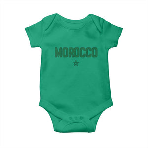 Morocco Star Flag Minimalist Moroccan Pride Baby Onesie TS02 Irish Green Print Your Wear