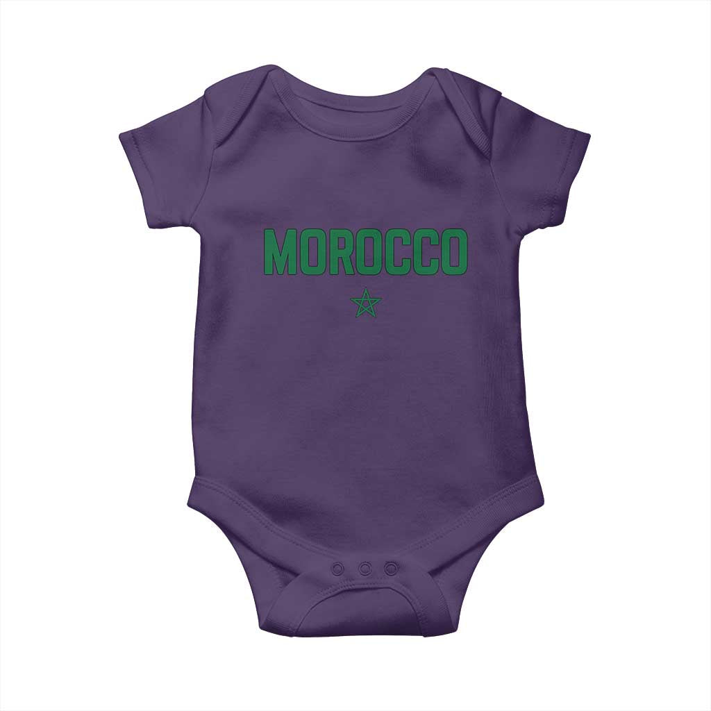 Morocco Star Flag Minimalist Moroccan Pride Baby Onesie TS02 Purple Print Your Wear
