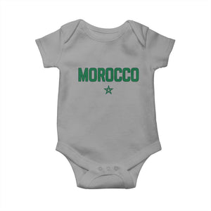 Morocco Star Flag Minimalist Moroccan Pride Baby Onesie TS02 Sport Gray Print Your Wear