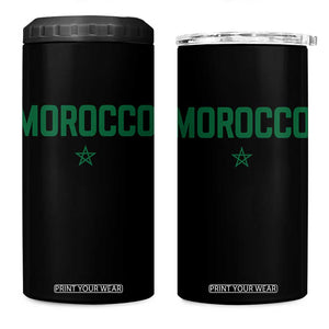 Morocco Star Flag Minimalist Moroccan Pride 4 in 1 Can Cooler Tumbler TS02 One Size: 16 oz Black Print Your Wear