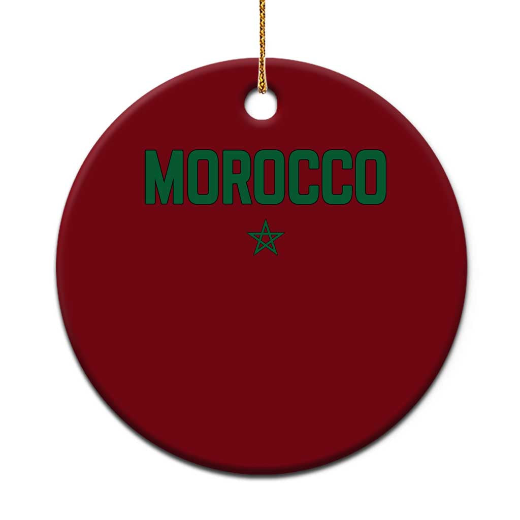 Morocco Star Flag Minimalist Moroccan Pride Ceramic Ornament TS02 1pc Red Print Your Wear