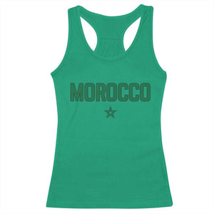 Morocco Star Flag Minimalist Moroccan Pride Racerback Tank Top TS02 Irish Green Print Your Wear