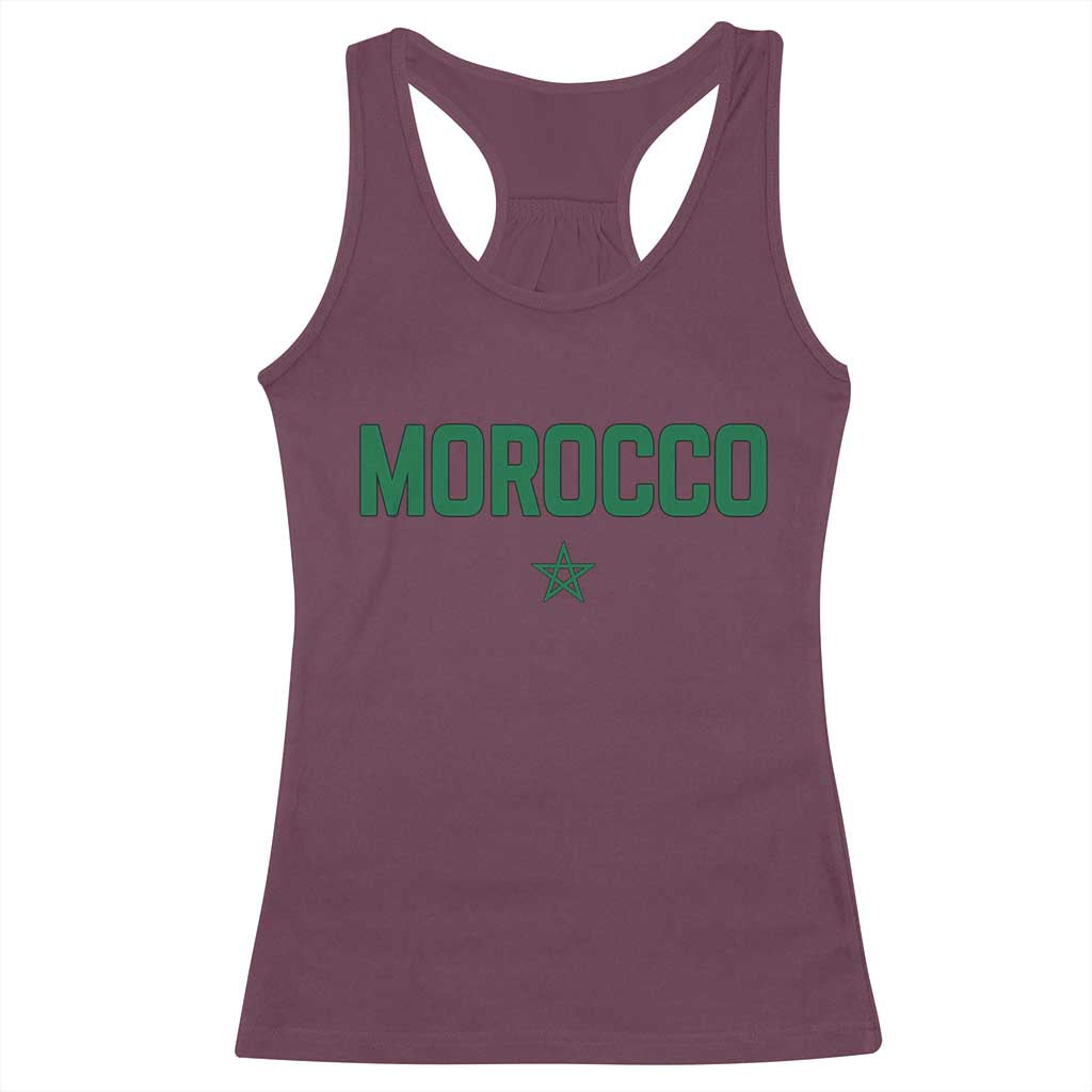 Morocco Star Flag Minimalist Moroccan Pride Racerback Tank Top TS02 Maroon Print Your Wear