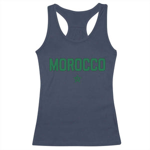 Morocco Star Flag Minimalist Moroccan Pride Racerback Tank Top TS02 Navy Print Your Wear
