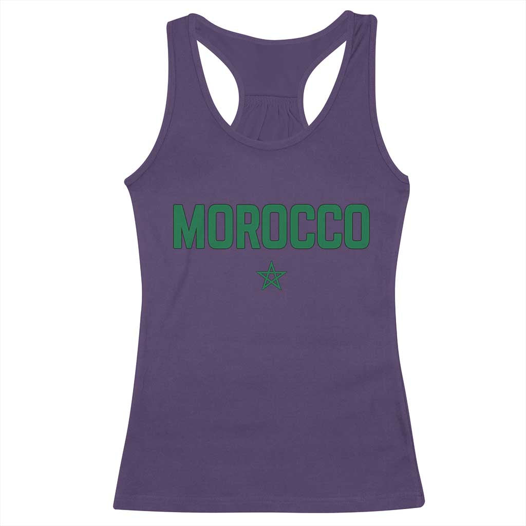 Morocco Star Flag Minimalist Moroccan Pride Racerback Tank Top TS02 Purple Print Your Wear