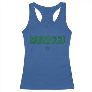Morocco Star Flag Minimalist Moroccan Pride Racerback Tank Top TS02 Royal Blue Print Your Wear