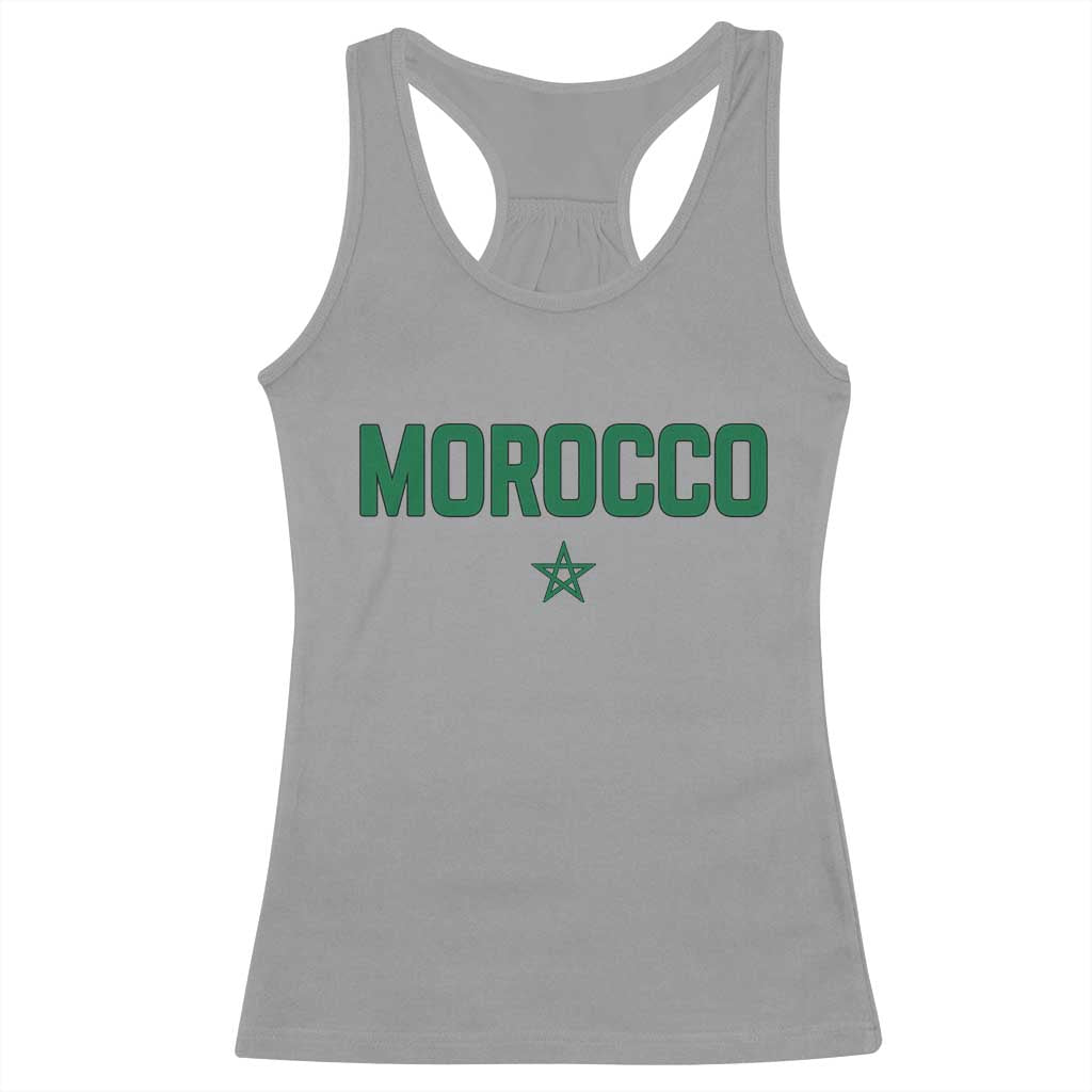 Morocco Star Flag Minimalist Moroccan Pride Racerback Tank Top TS02 Sport Gray Print Your Wear