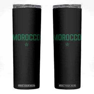 Morocco Star Flag Minimalist Moroccan Pride Skinny Tumbler TS02 Black Print Your Wear
