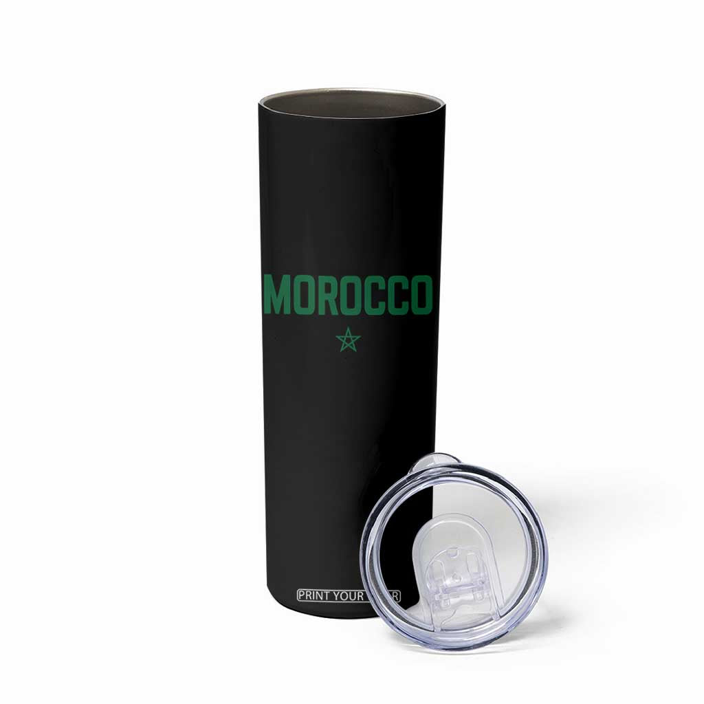 Morocco Star Flag Minimalist Moroccan Pride Skinny Tumbler TS02 Print Your Wear