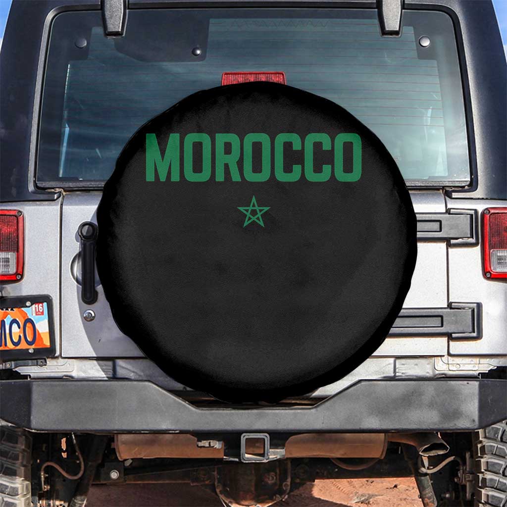 Morocco Star Flag Minimalist Moroccan Pride Spare Tire Cover TS02 No hole Black Print Your Wear