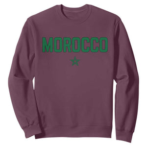 Morocco Star Flag Minimalist Moroccan Pride Sweatshirt TS02 Maroon Print Your Wear