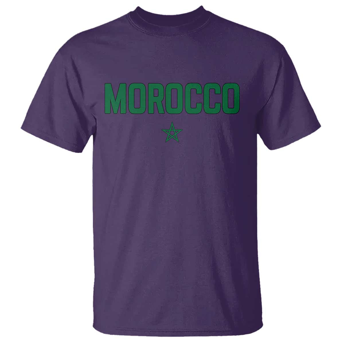 Morocco Star Flag Minimalist Moroccan Pride T Shirt TS02 Purple Print Your Wear
