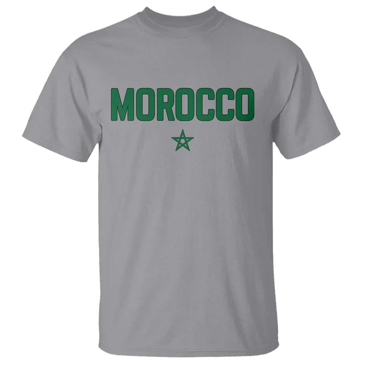 Morocco Star Flag Minimalist Moroccan Pride T Shirt TS02 Sport Gray Print Your Wear