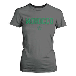 Morocco Star Flag Minimalist Moroccan Pride T Shirt For Women TS02 Dark Heather Print Your Wear