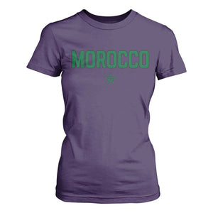Morocco Star Flag Minimalist Moroccan Pride T Shirt For Women TS02 Purple Print Your Wear