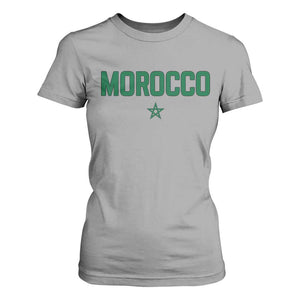 Morocco Star Flag Minimalist Moroccan Pride T Shirt For Women TS02 Sport Gray Print Your Wear