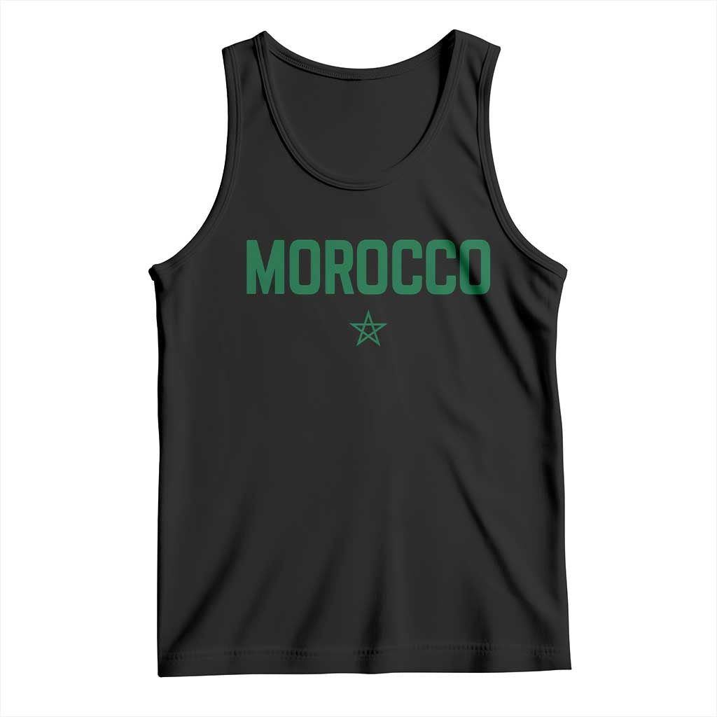Morocco Star Flag Minimalist Moroccan Pride Tank Top TS02 Black Print Your Wear
