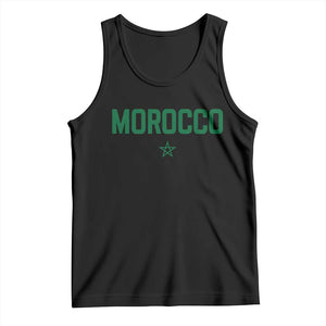 Morocco Star Flag Minimalist Moroccan Pride Tank Top TS02 Black Print Your Wear