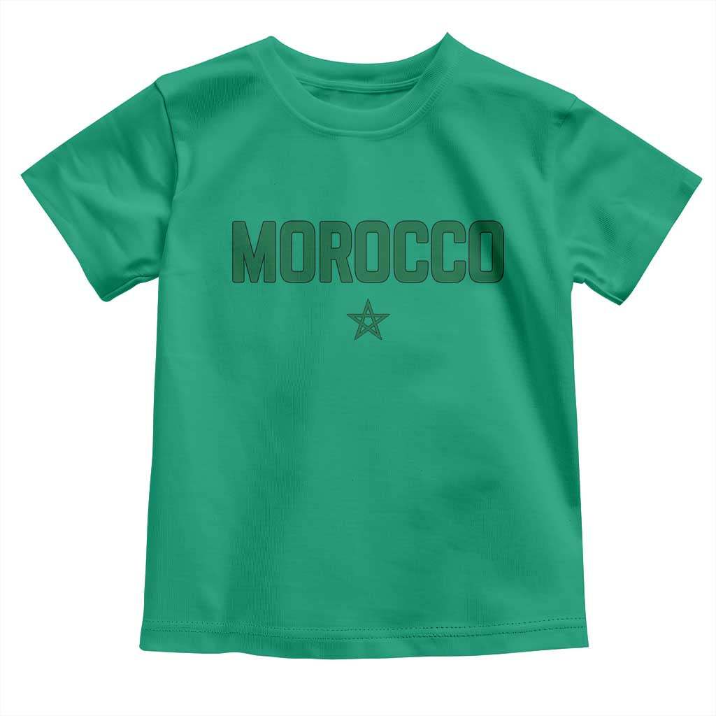 Morocco Star Flag Minimalist Moroccan Pride Toddler T Shirt TS02 Irish Green Print Your Wear